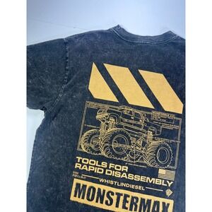 WhistlinDiesel Graphic T-Shirt Mens Large Black Monstermax 2.0 Acid Wash Tee